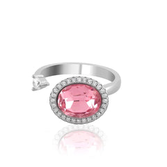 light pink moving ring oval - Shining Silver.in