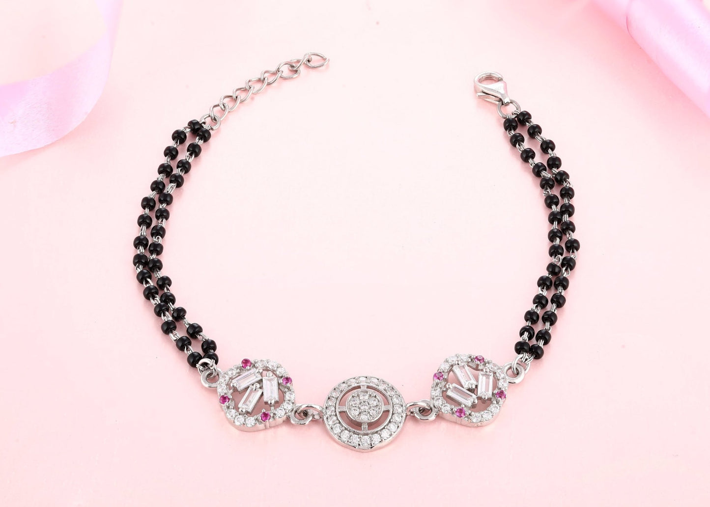 Mangalsutra Bracelet - 925 Sterling Silver - Shining Silver.in