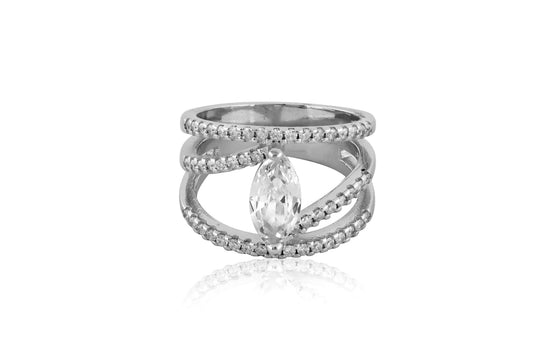marquisse cz ring - Shining Silver.in