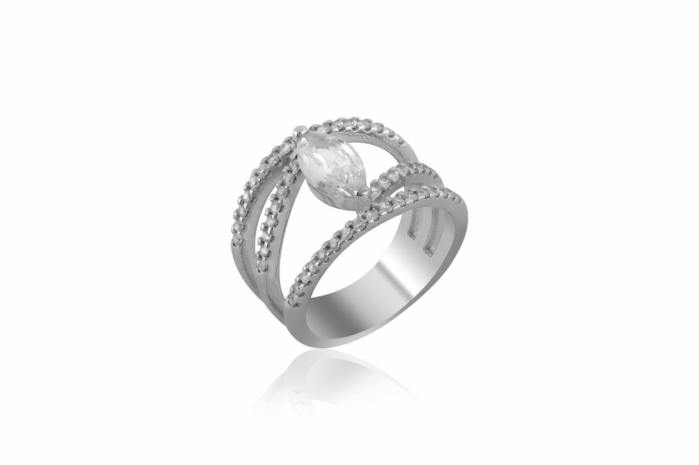 marquisse cz ring - Shining Silver.in