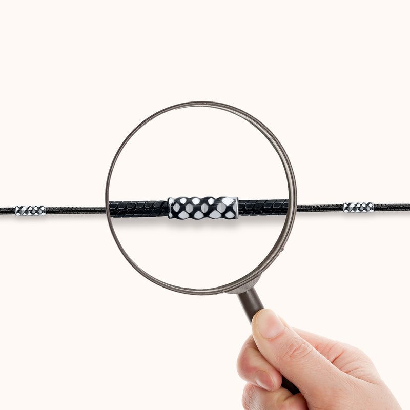 SHINING's Silver Black Enamel Anklet