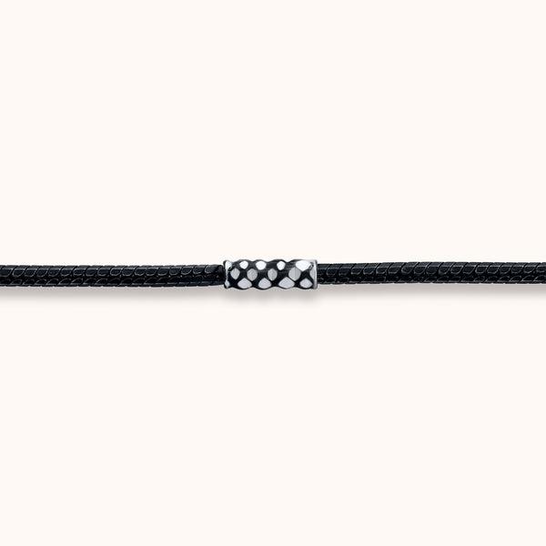 SHINING's Silver Black Enamel Anklet
