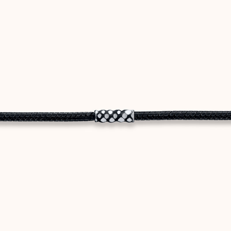 SHINING's Silver Black Enamel Anklet