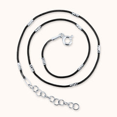 SHINING's Silver Black Enamel Anklet