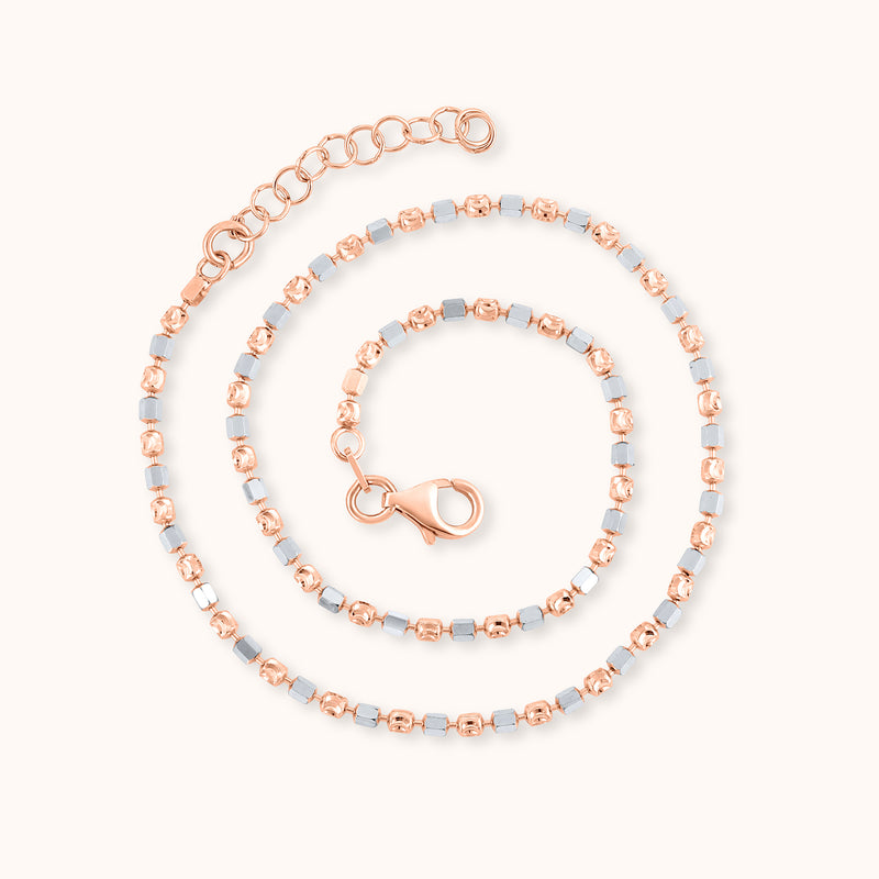 SHINING's Silver Rosegold Plated Anklet