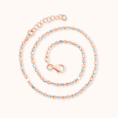 SHINING's Silver Rosegold Plated Anklet