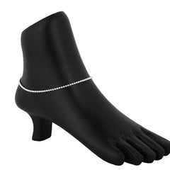 New & Classic Minimal Ballchain Anklet - 925 Pure Silver - Shining Silver.in