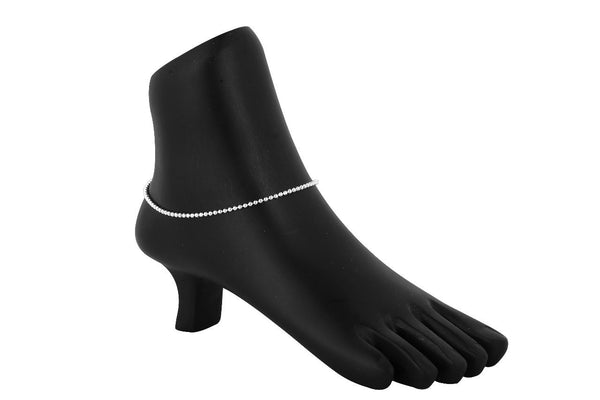 New & Classic Minimal Ballchain Anklet - 925 Pure Silver - Shining Silver.in