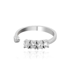 open solitares ring - Shining Silver.in