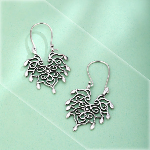 Oxidised Earrings - 925 Pure Silver - Shining Silver.in