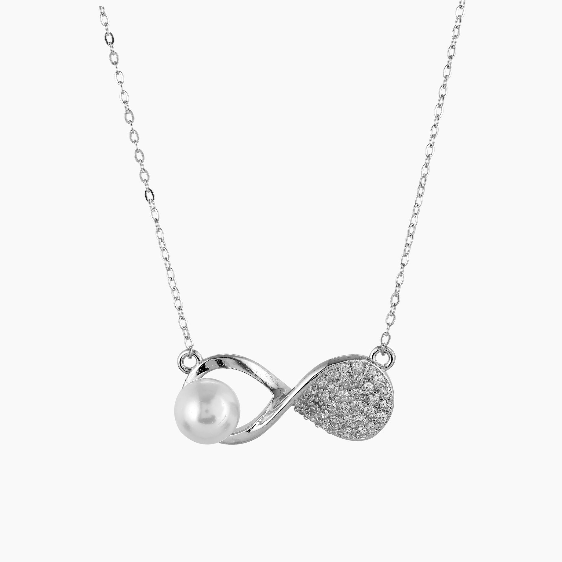 Pearl Infinity Pearl Infinity Pendant With Link Chain | 925 Sterling Silver – Shining ...