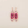 Radiant Ruby Cascade: Rose Gold-Plated Dangling Earrings with Marquis Cut Rubies and CZ Stones - Shining Silver.in