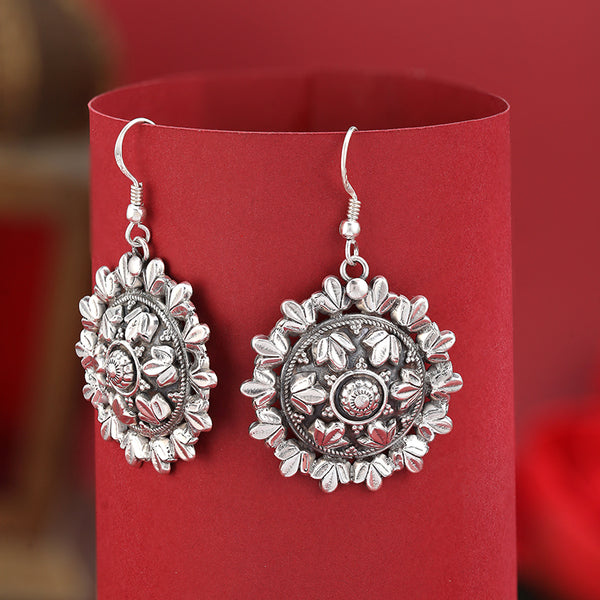 SHINING’s Oxidised Silver Mandla Earrings | 925 Shining Silver