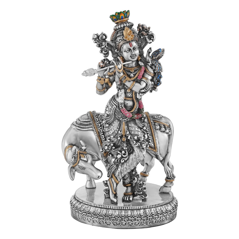 Krishna Leela Idol | 99.9 Silver Plated Giftings