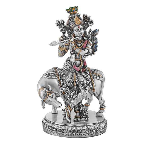 Krishna Leela Idol | 99.9 Silver Plated Giftings