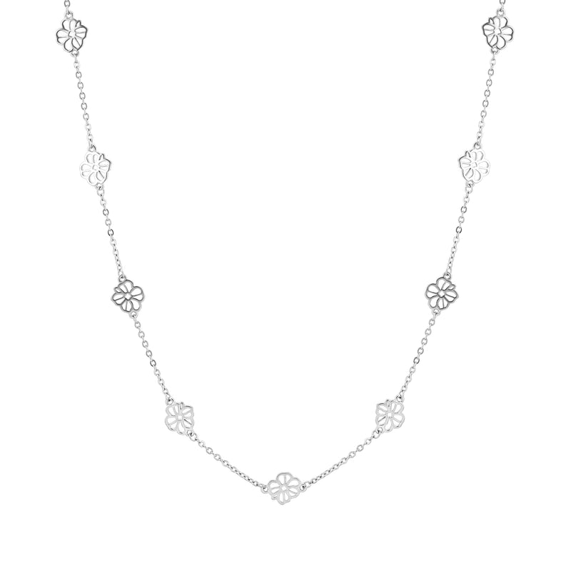 Minimal Blossom Chain Necklace- 925 Sterling Silver