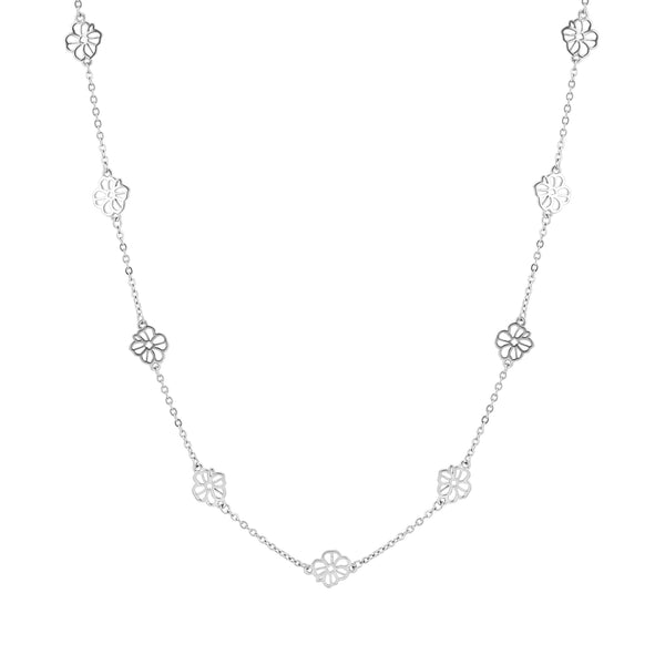 Minimal Blossom Chain Necklace- 925 Sterling Silver
