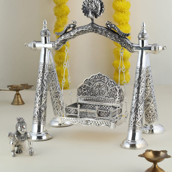 Pure Silver Laddu Gopal Jhula 925