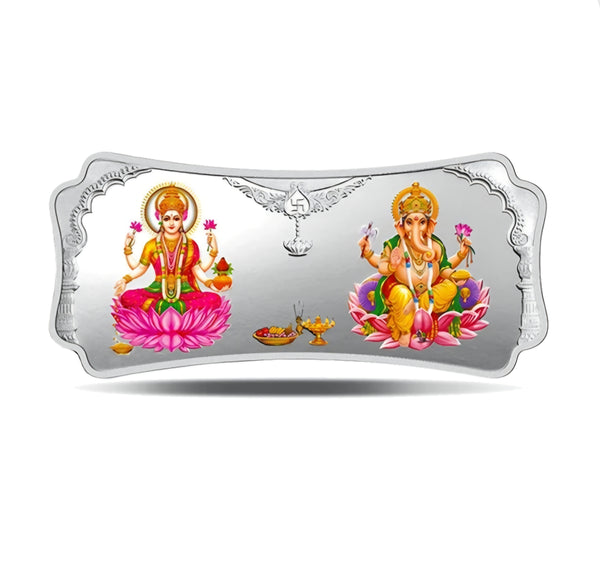 50 gm Silver Bar 999.9 Colour Laxmi-Ganesha Capsule