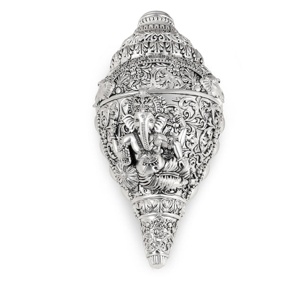 Ganesha Shankh Oxidised Finish