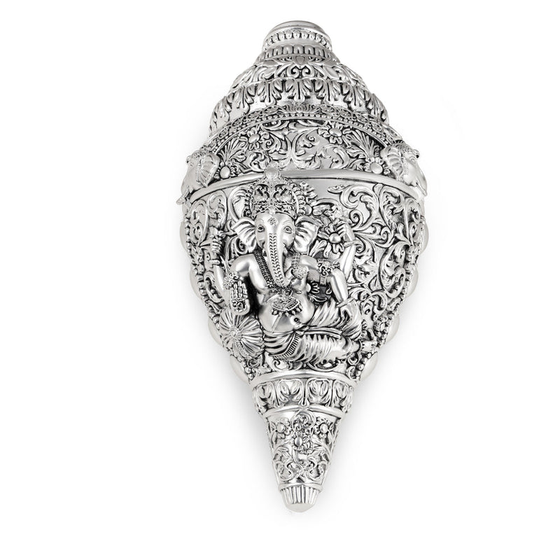 Ganesha Shankh Oxidised Finish