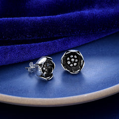 Oxidised Flower Earrings | 925 Shining Silver