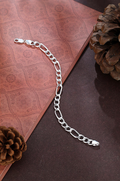 SHINING’s Figaro Men’s Hollow Bracelet | 925 Pure Silver