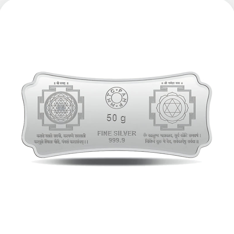 50 gm Silver Bar 999.9 Colour Laxmi-Ganesha Capsule