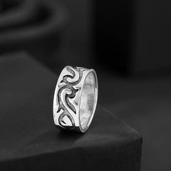 Tribal Flame Silver Band – 925 Silver