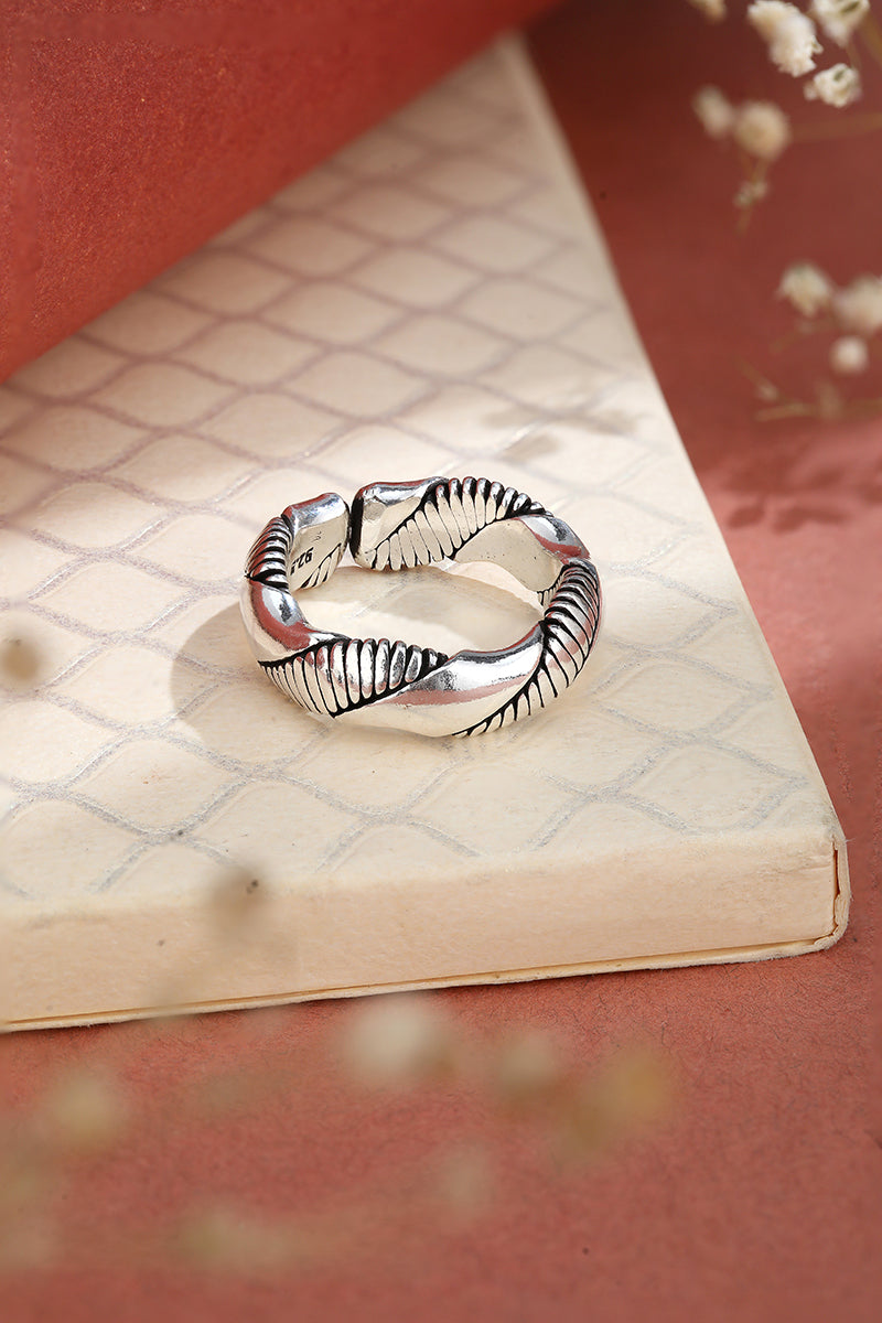 Oxidised silver ring shiningsilver.in