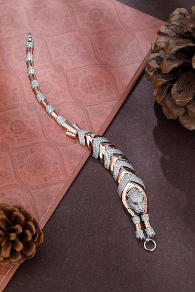 SHINING’s Jaguar Men’s Bracelet | 925 Sterling Silver | Rosegold Plating