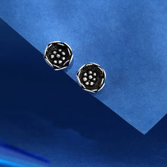 Oxidised Flower Earrings | 925 Shining Silver