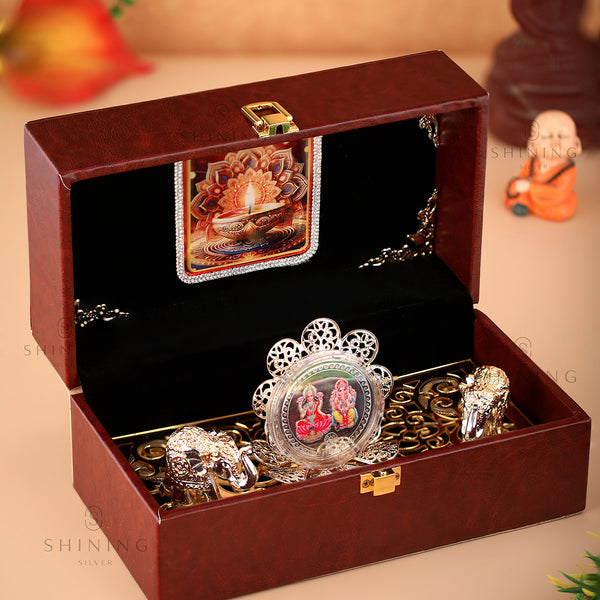 Laxmi Ganesh 999 Pure Silver Coin Gift Box