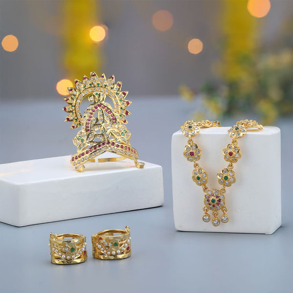 Laddu Gopal Shringar 925 Pure Silver(Gold Plating)