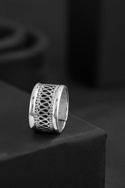 Antique Weave Broad Band – 925 Silver