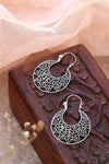 SHINING’s Silver Oxidised Earrings with hoop lock | 925 Shining Silver