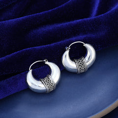 925 Silver Oxidised Hoops | Bali