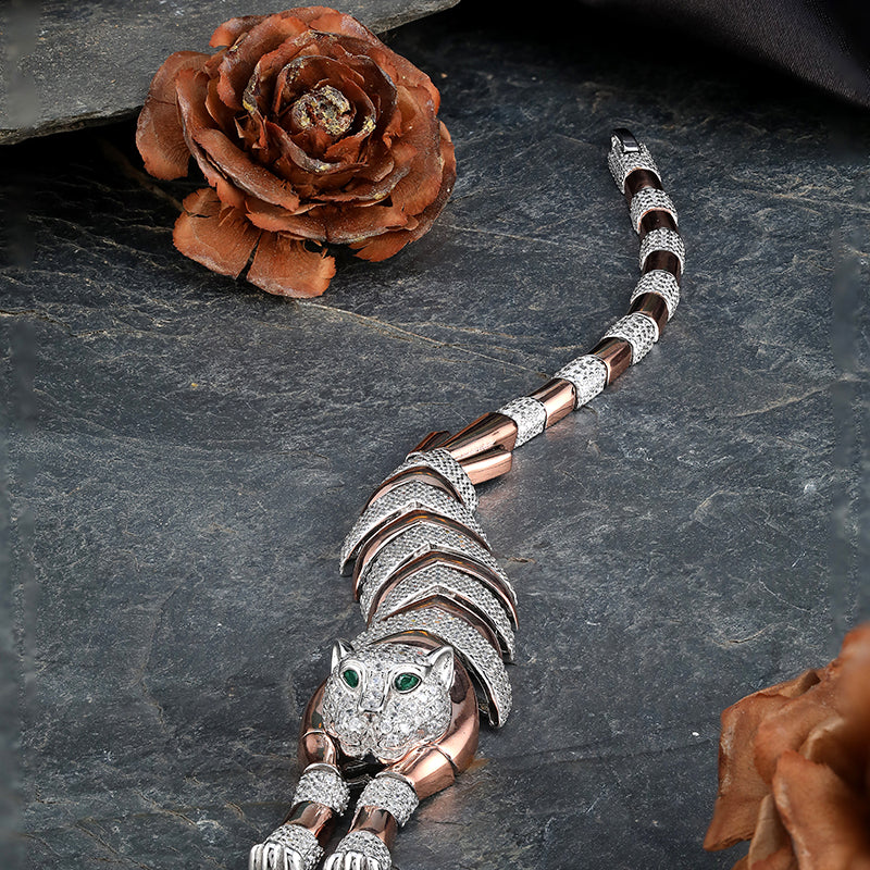 SHINING’s Jaguar Men’s Bracelet | 925 Sterling Silver | Rosegold Plating