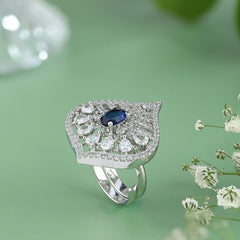 Pear Shaped Coctail Ring For Women | 925 Sterling Silver