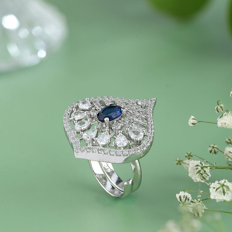 Pear Shaped Coctail Ring For Women | 925 Sterling Silver