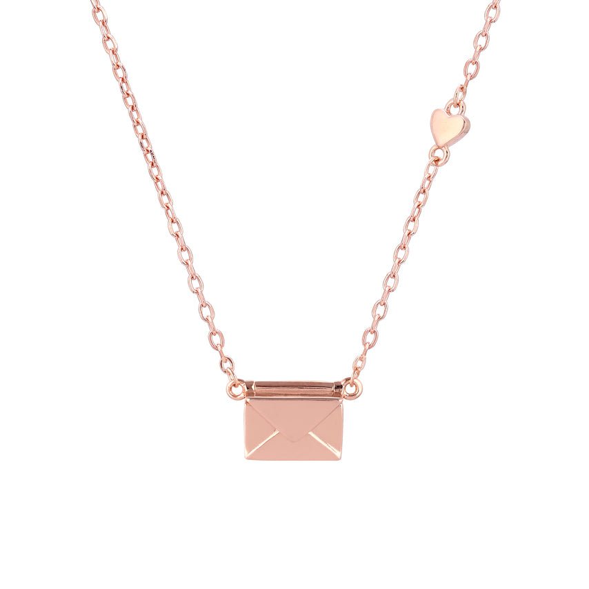 Rose Gold Plated Messenger Necklace - 925 Sterling Silver - Shining Silver.in