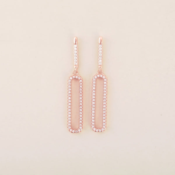 Rosegold Cz Dangling Earrings - Shining Silver.in