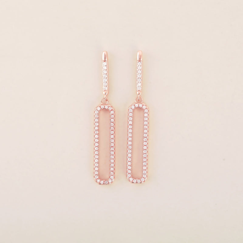 Rosegold Cz Dangling Earrings - Shining Silver.in