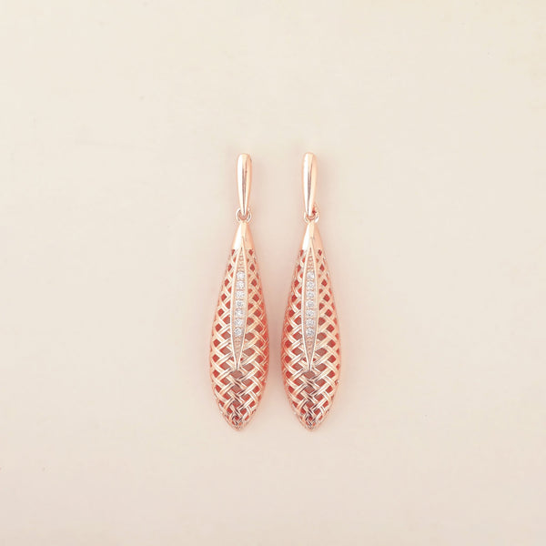 Rosegold Dangling Earrings 925 Sterling Silver - Shining Silver.in