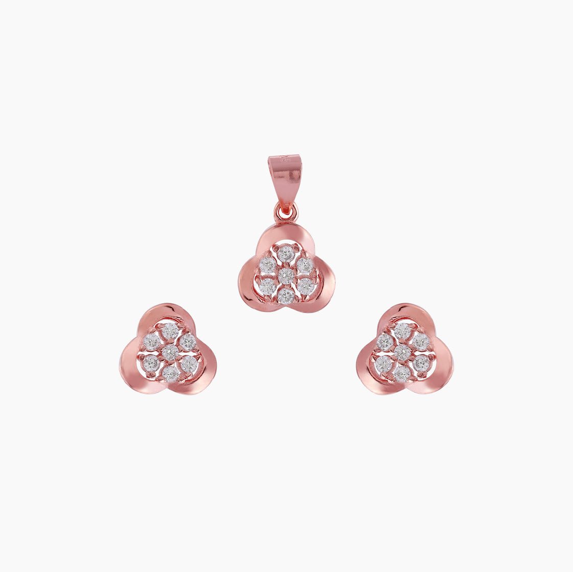 Rosegold Pandent Set - 925 Sterling Silver - Shining Silver.in