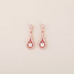 Rosegold Solitare Dangles 925 Sterling Silver - Shining Silver.in