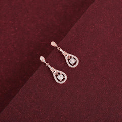 Rosegold Solitare Dangles 925 Sterling Silver - Shining Silver.in