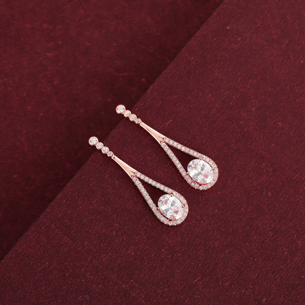 Rosegold Solitare Earrings - Shining Silver.in