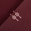 Ruby Radiance: Rose Gold Dangling Earrings with Square Design and Ruby Accents - Shining Silver.in