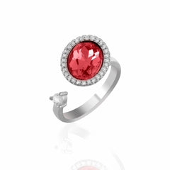 ruby red moving ring - Shining Silver.in